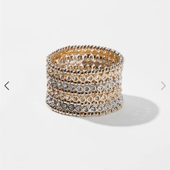 🔥🔥🔥WHBM Beautiful sparkling Pave-accent wide stretch bracelet NWT - Picture 5 of 8